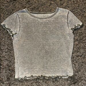 American Eagle Ruffled Edge Knit Top
